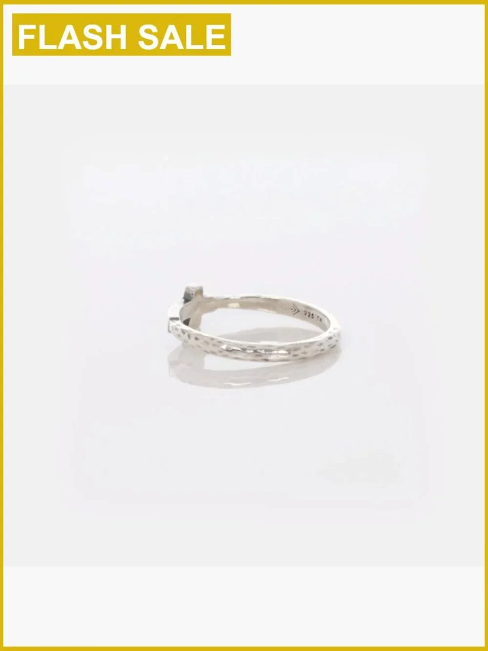 Horizontal Cross Textured Sterling Silver Band Ring